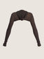 Long sleeve hood knit micro crop top
