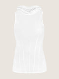 Hooded corset cut cotton tank top