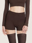 High waisted heavy knit mini shorts | Ernest Leoty