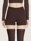 High waisted heavy knit mini shorts