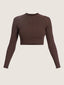 Heavy knit long sleeve crop top