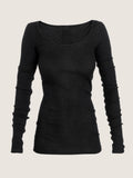 Long sleeve cotton knit top