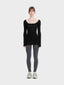 Long sleeve cotton knit top
