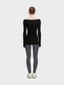 Long sleeve cotton knit top