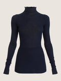 Long sleeve turtle neck cotton knit top