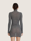 Long sleeve wool knit high collar mini dress | Ernest Leoty