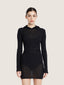 Wool knit long sleeves short hood dress | Ernest Leoty