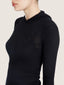 Wool knit long sleeves short hood dress | Ernest Leoty