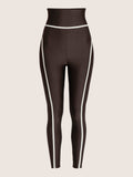 Legging bicolore à ceinture large et détail coutures