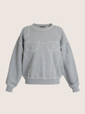 Sweatshirt en molleton détail corset et poitrine