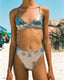 Haut de bikini lamé à coupe échancrée