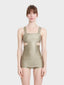One piece cut out swim skorts