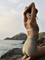 Maillot de bain jupe-short taille haute gold